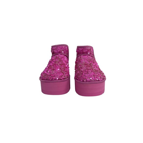 UGG Boots Sparkling Pink Shoes Wool 5 Woman Brand Short Boot - Picture 4 of 10